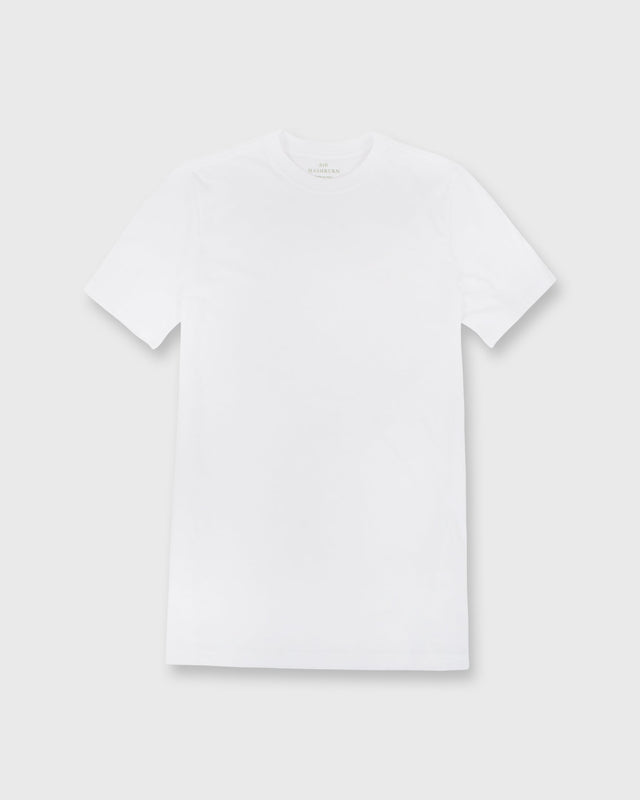 Short-Sleeved Tee in White Pima Cotton
