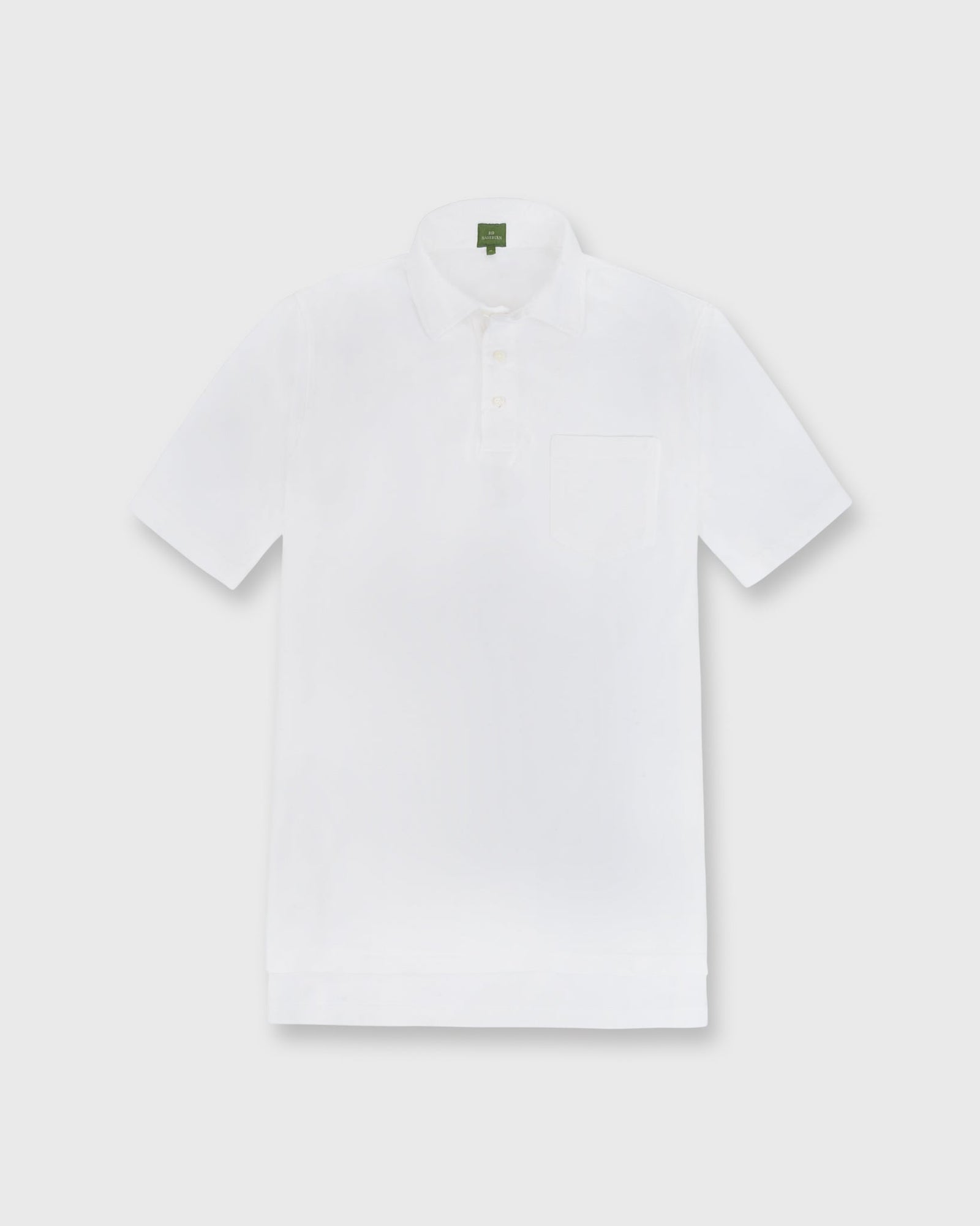 Short-Sleeved Polo in White Pima Pique