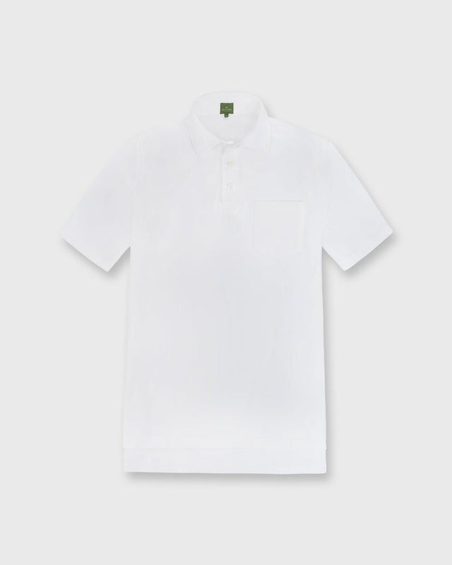 Short-Sleeved Polo in White Pima Pique