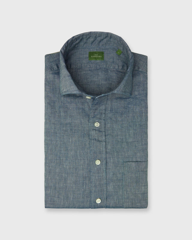 Spread Collar Sport Shirt In Poplin