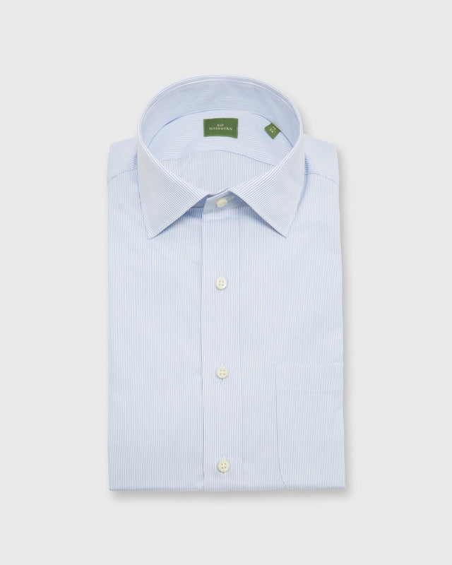 Spread Collar Dress Shirt In Pencil Stripe Poplin