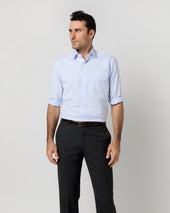 Spread Collar Dress Shirt In Small Bengal Stripe Poplin