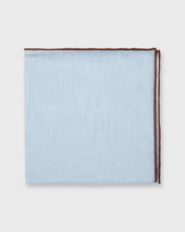 Hand Rolled Pocket Square In Cotolino Brown Edge