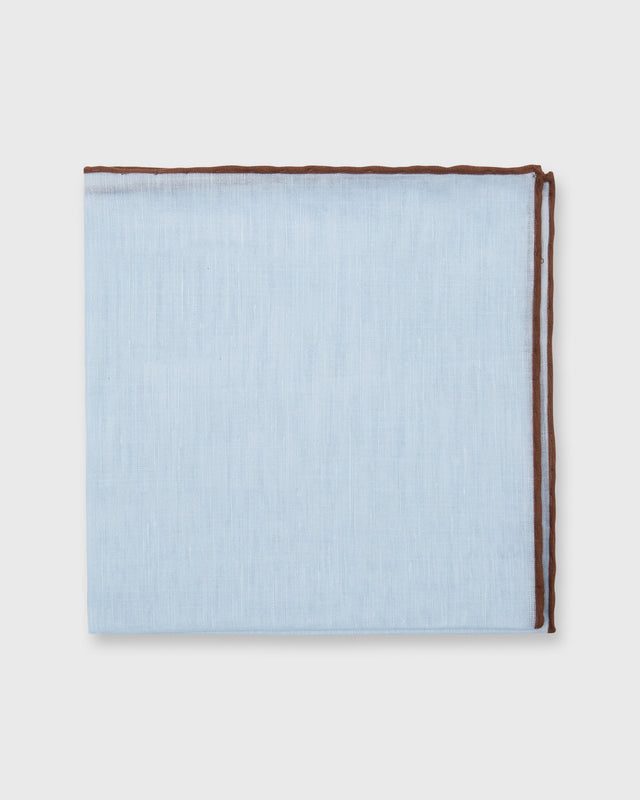 Hand Rolled Pocket Square In Cotolino Brown Edge
