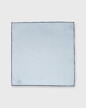 Hand Rolled Pocket Square In Cotolino Navy Edge