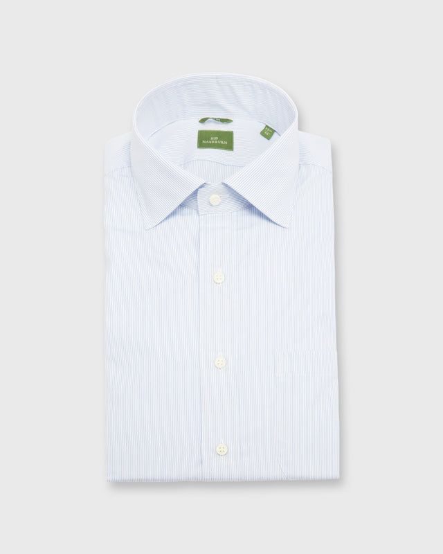 Slim Fit Spread Collar Dress Shirt In Pencil Stripe Poplin