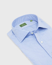 Spread Collar Sport Shirt In Light Chambray