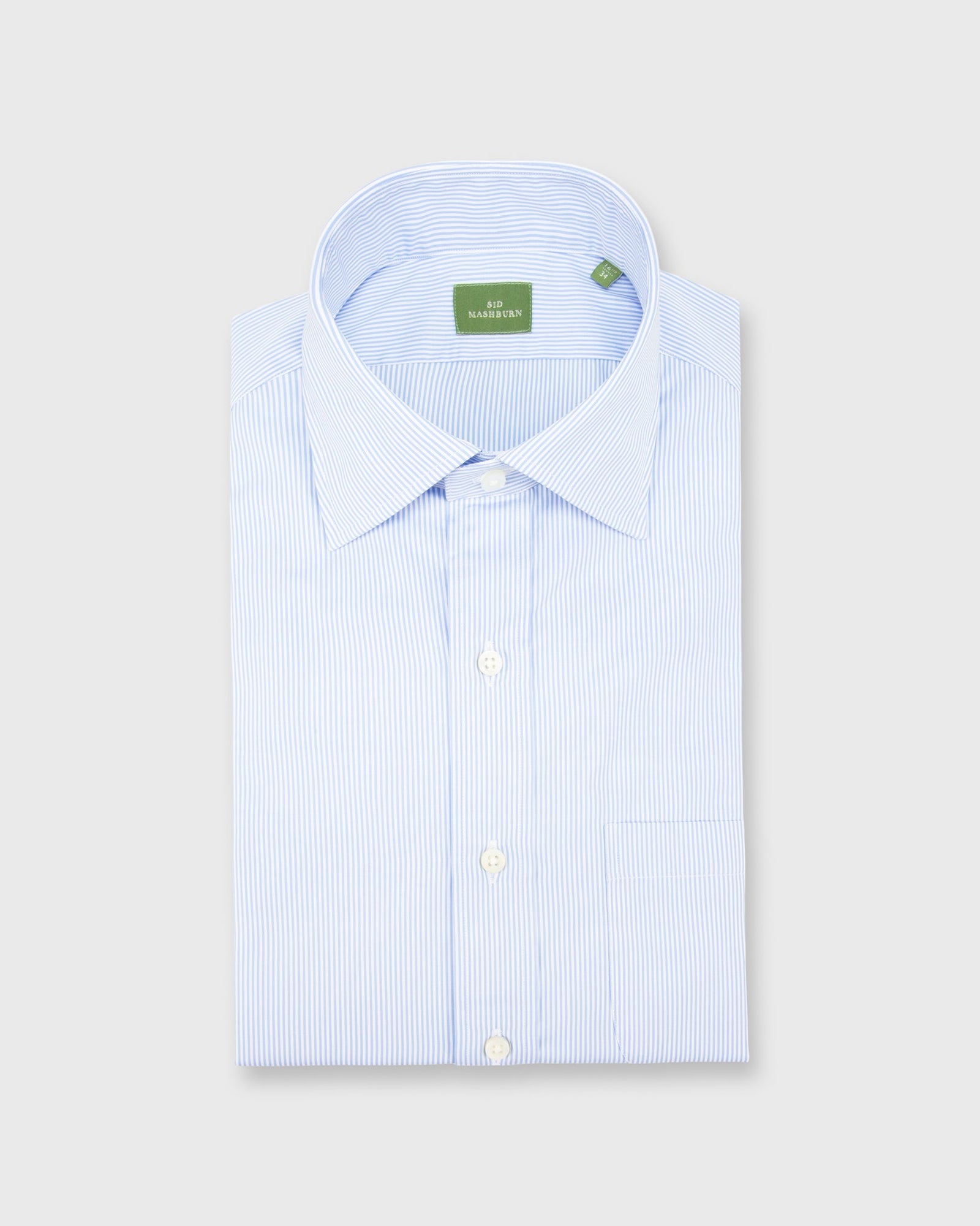 Spread Collar Dress Shirt In Small Bengal Stripe Poplin