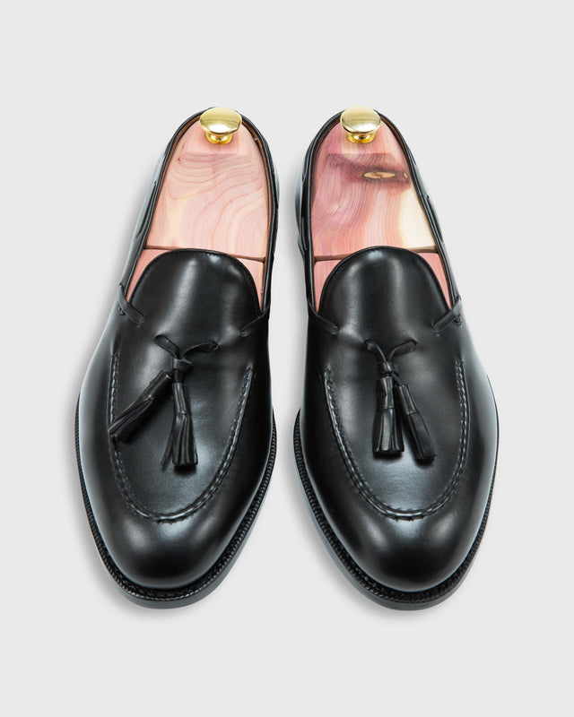 Italian Tassel Loafer In Dark Brown Calfskin