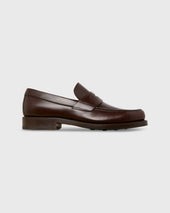Italian Penny Loafer In Dark Brown Calfskin