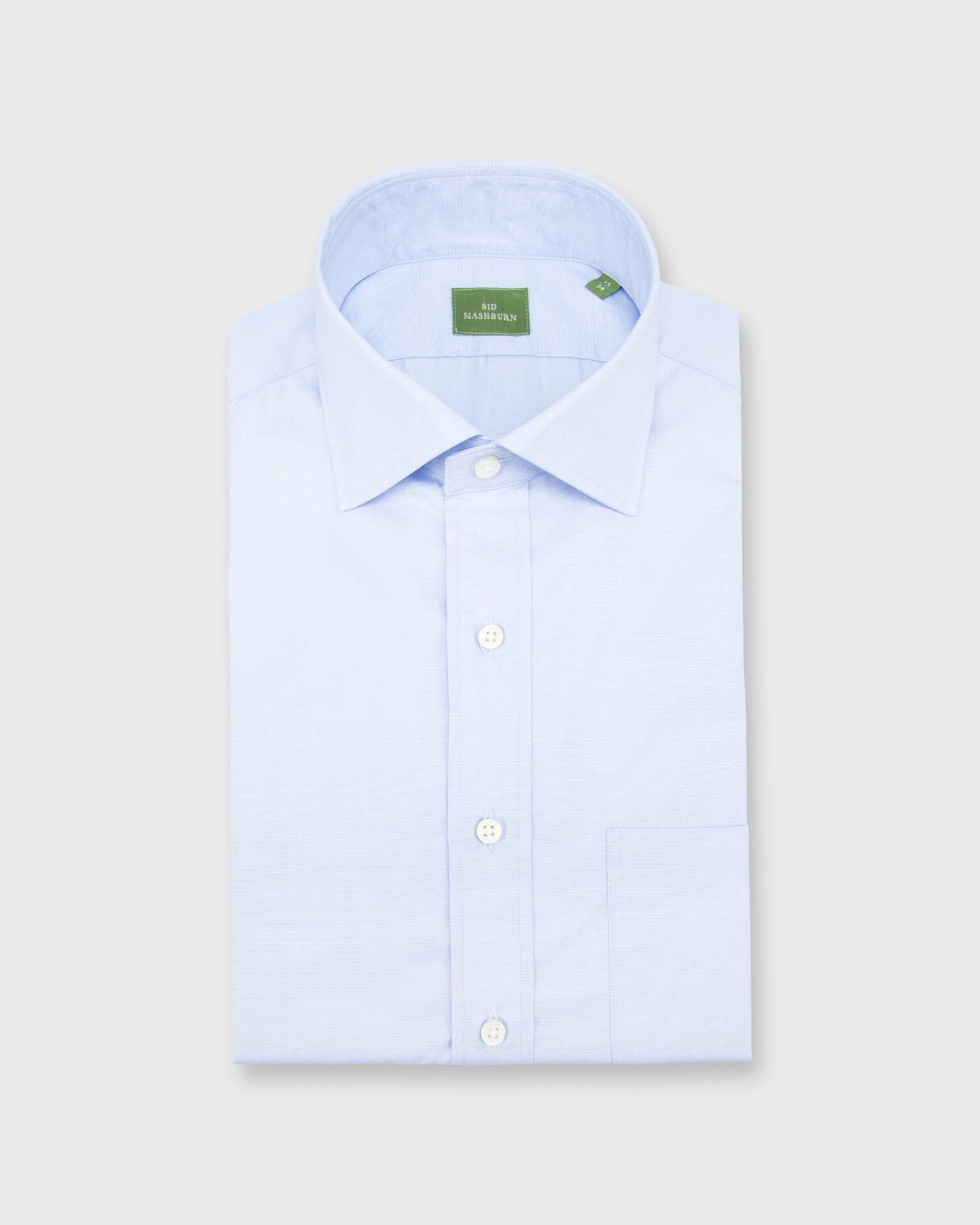 Spread Collar Dress Shirt in Sky End-On-End