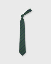 Irish Poplin Tie In Navy Bar Stripe