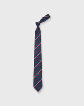 Silk Repp Tie In Red White Green Stripe