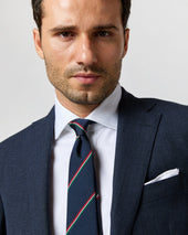 Silk Repp Tie In Red White Green Stripe