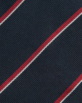 Silk Repp Tie In Midnight Red White Stripe