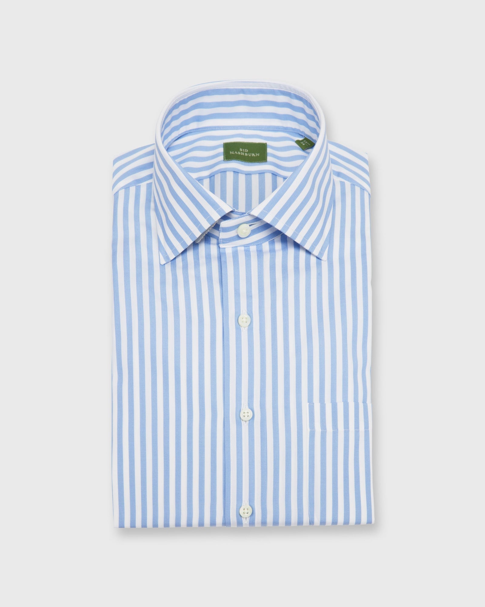 Spread Collar Dress Shirt In Awning Stripe Poplin