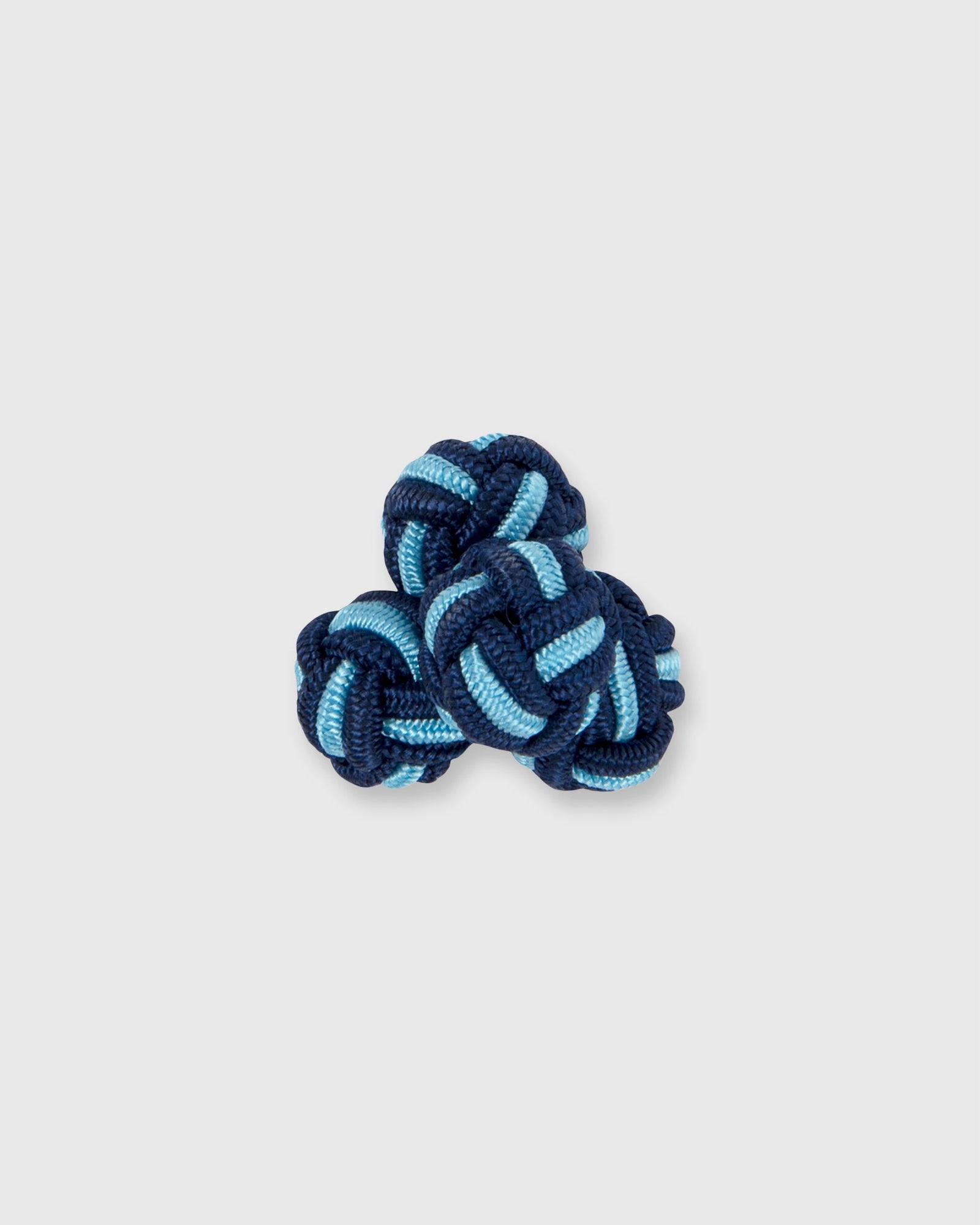 Small Silk Knot Cufflinks In Dark Blue Light Blue