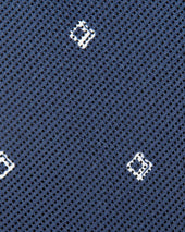 Cotton Woven Tie In White Diamonds