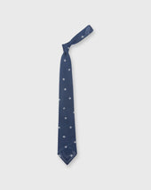 Cotton Woven Tie In White Diamonds