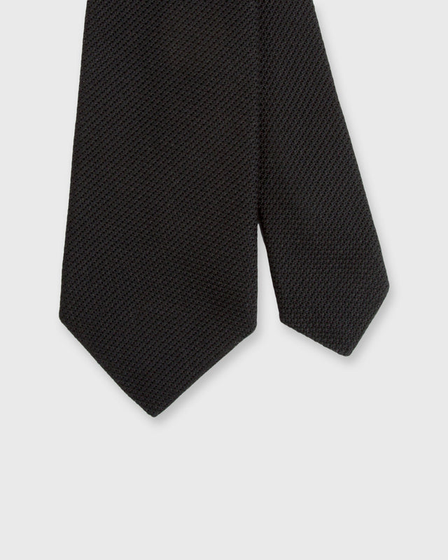 Silk Fino Grenadine Tie in Black
