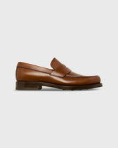 Italian Penny Loafer In Dark Brown Calfskin
