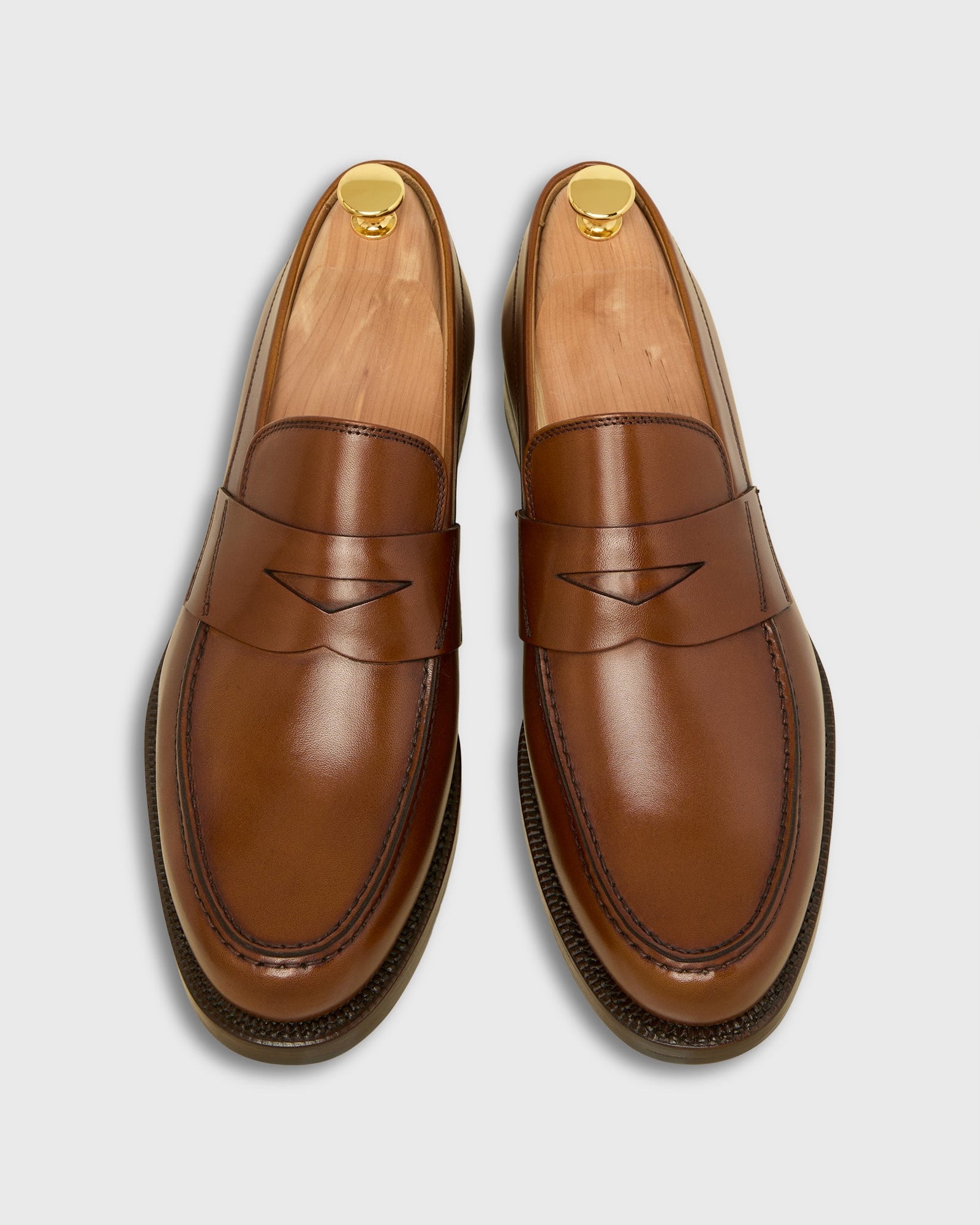 Italian Penny Loafer In Dark Brown Calfskin