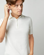 Rally Polo Sweater In Chalk Cotton