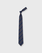 Irish Poplin Tie In Chocolate Sky Stripe