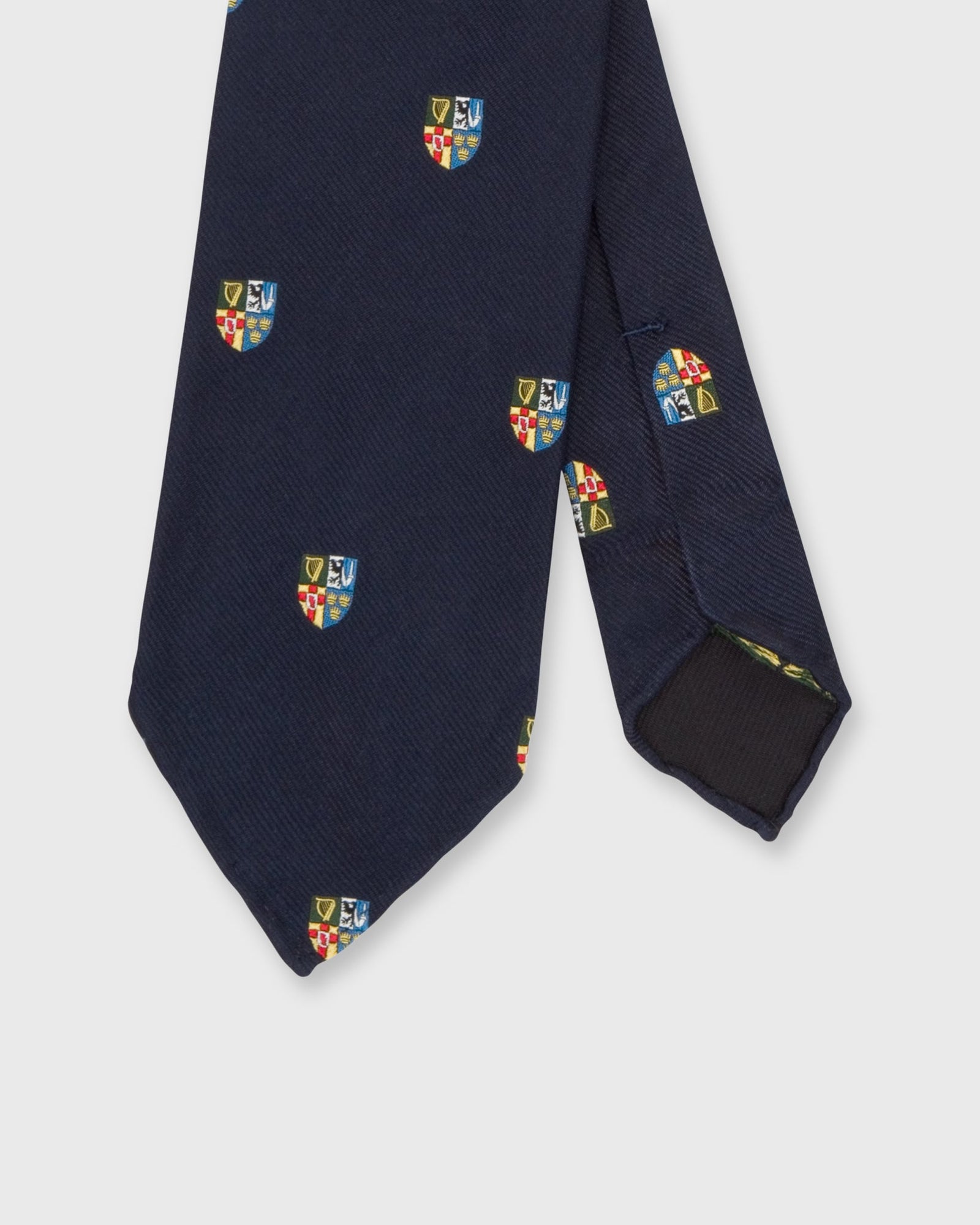Silk Repp Club Tie in Navy/Blue/Gold Crest