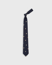 Silk Repp Club Tie In Blue Gold Crest