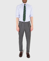 Pleated Dress Trouser In Mid Grey High Twist
