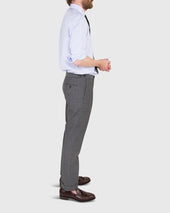 Pleated Dress Trouser In Mid Grey High Twist