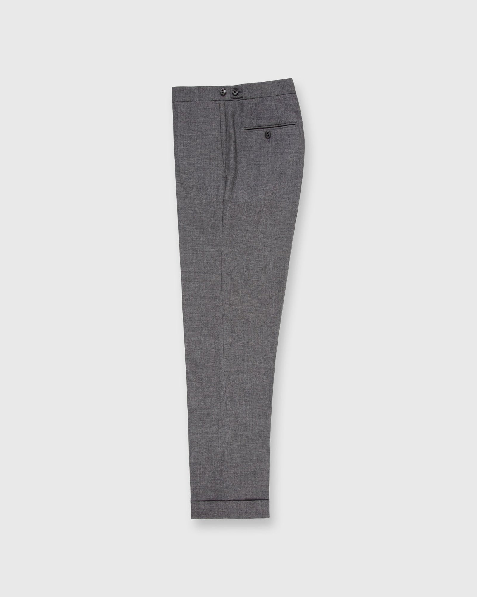 Pleated Dress Trouser In Mid Grey High Twist