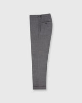 Pleated Dress Trouser In Mid Grey High Twist