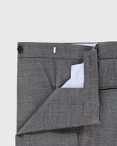 Pleated Dress Trouser In Mid Grey High Twist