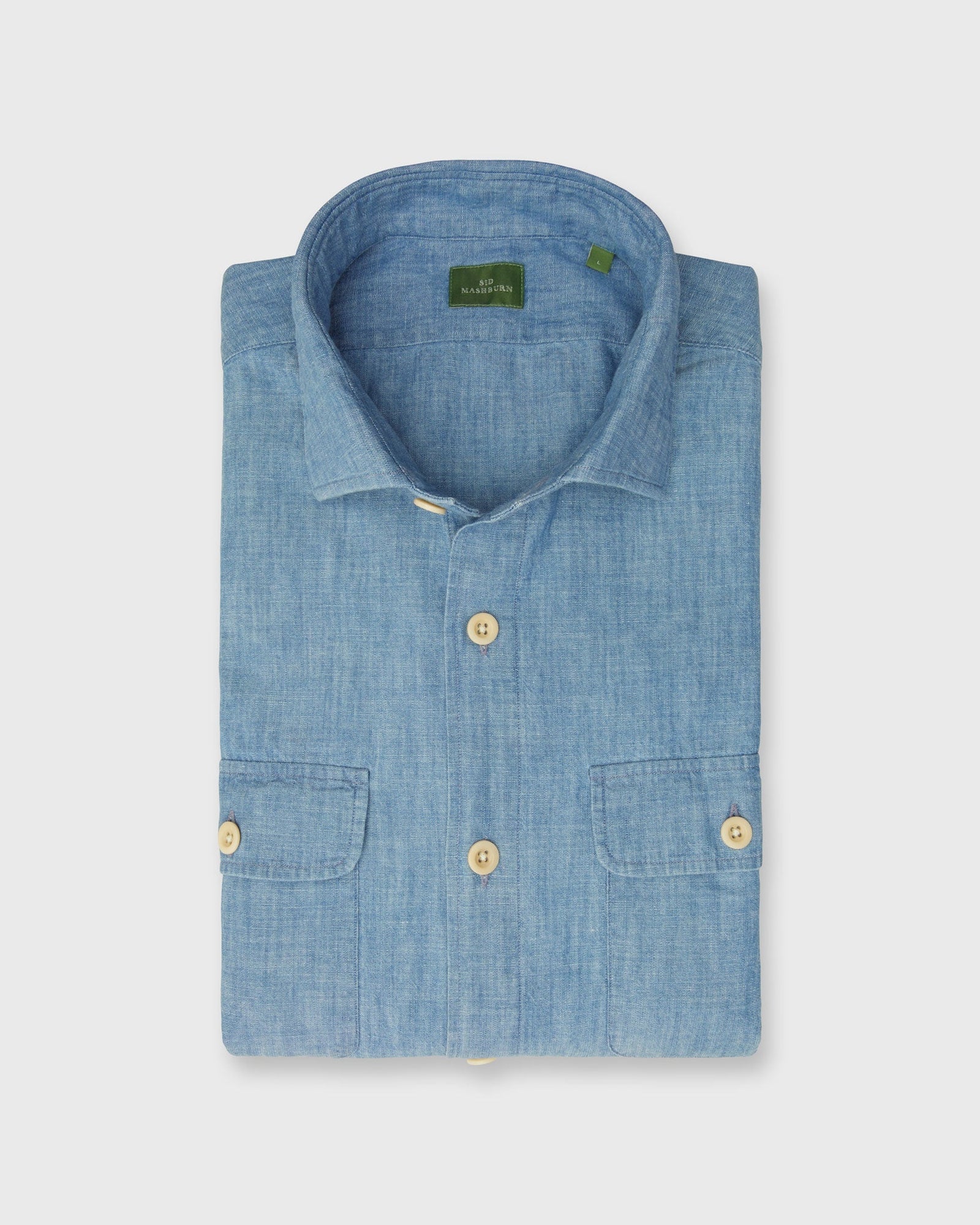 Band Hem Work Shirt In Extra Light Washed