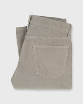 Slim Straight 5 Pocket Pant In Grey Garment Dyed Canvas