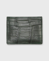 Card Holder In Green Matte Alligator