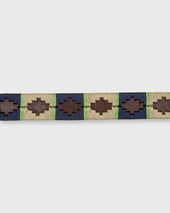1 1 8 Polo Belt In Navy Sage Chocolate Leather