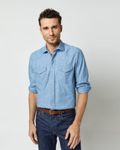 Western Work Shirt In Extra Light Washed Chambray