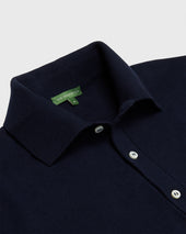 Long Sleeved Rally Polo Sweater In Cotton