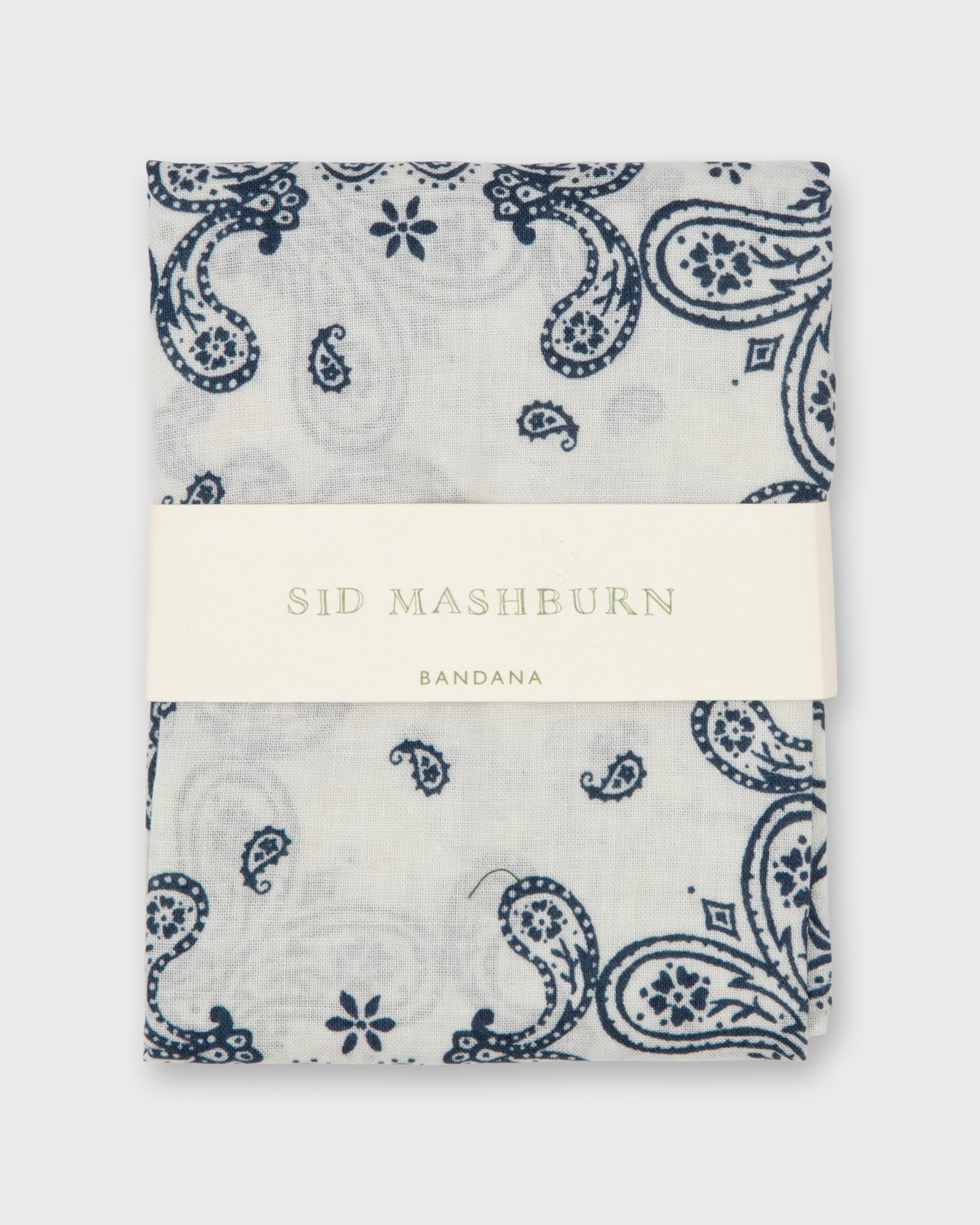 Bandana In White Blue Paisley