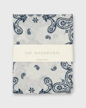 Bandana In White Blue Paisley