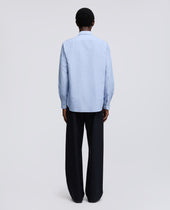 Camicia Da Lavoro In Chambray Di Cotone Giapponese Azzurro