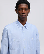 Camicia Da Lavoro In Chambray Di Cotone Giapponese Azzurro