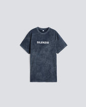 T-SHIRT "SILENZIO" IN JERSEY DI COTONE SHADY EFFECT - NAVY SHADY