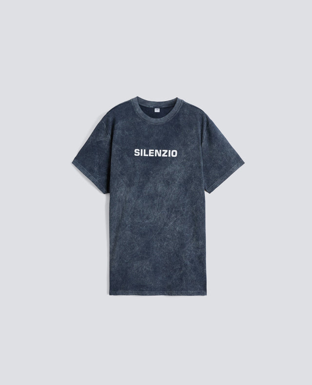T-SHIRT "SILENZIO" IN JERSEY DI COTONE SHADY EFFECT - NAVY SHADY