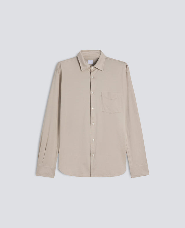 CAMICIA IN JERSEY DI COTONE - SABBIA