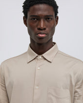Camicia In Jersey Di Cotone Sabbia