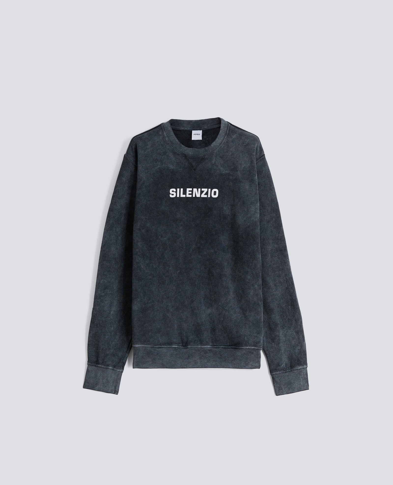 Felpa Garzata Silenzio Shady Effect In Cotone Nero Shady